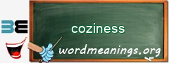 WordMeaning blackboard for coziness